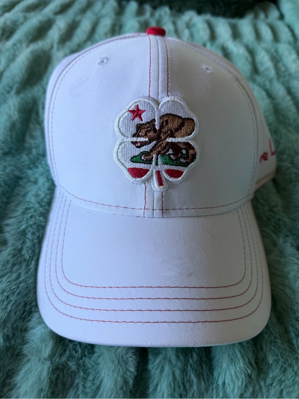 Black Clover California State Flag White Baseball Cap